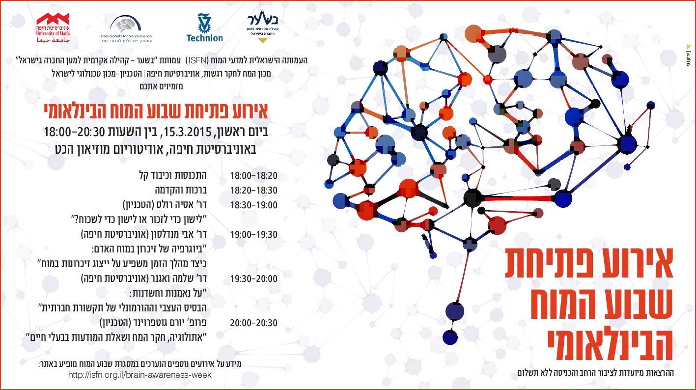Read more about the article אירוע פתיחת שבוע המוח הבינלאומי